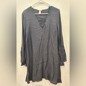 H&M Charcoal V-Neck Top B16
